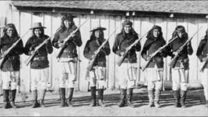 Apache scouts at Fort Wingate, New Mexico in the 1880s