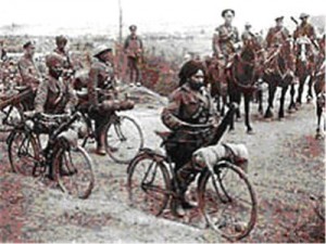 British Indian bike infantry WWI.  Photo Imperial War Museum